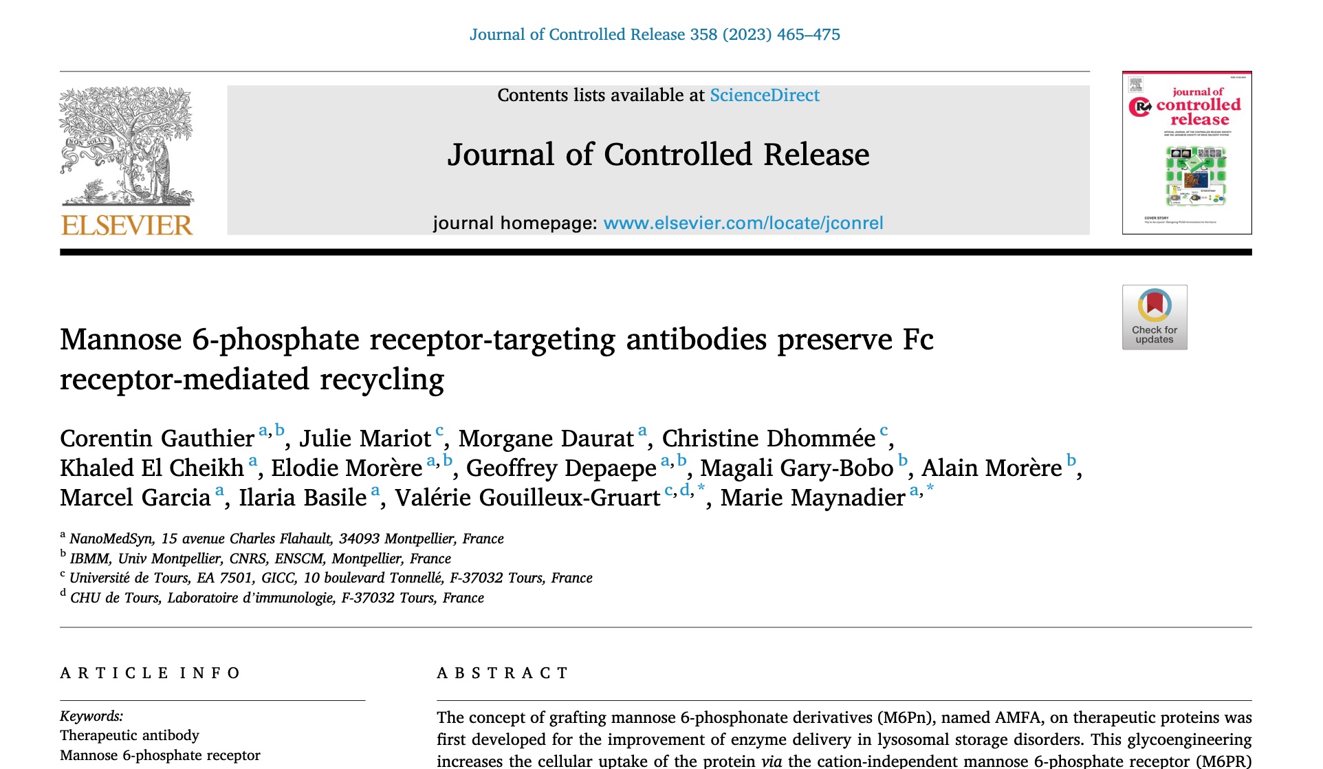 Journal of Controlled Release   by Elsevier